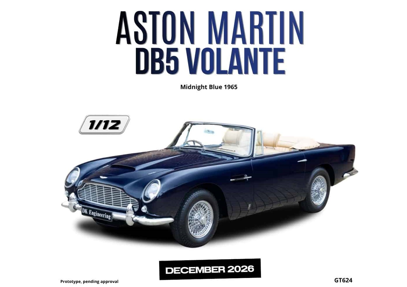 GT SPIRIT 1:12 Aston Martin DB5 Volante - 1965 (midnight blue) GT624