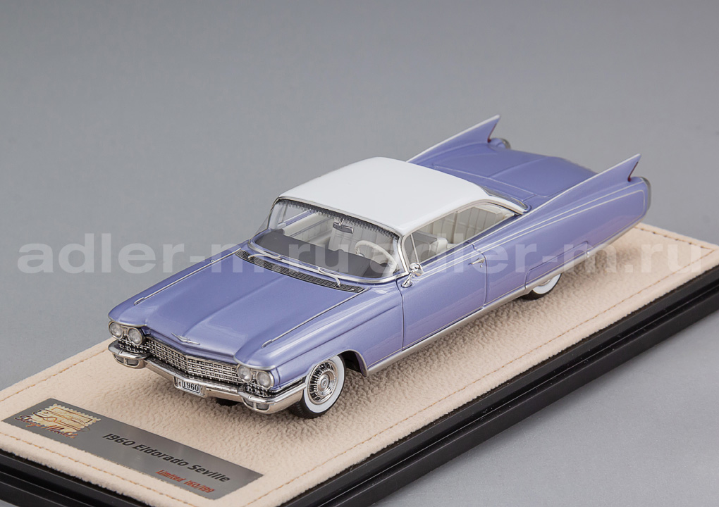 GLM + STAMP MODELS 1:43 Cadillac Eldorado Seville - 1960 (Heather Blue Metallic/White) STM60001