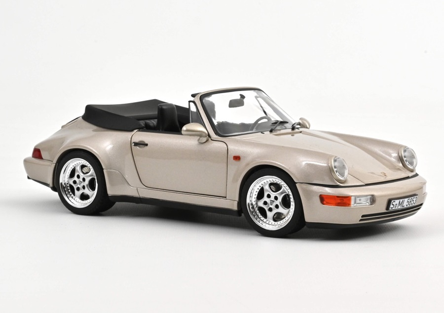 NOREV 1:18 Porsche 911 Carrera 2 Turbo Look Cabriolet (964) - 1992 (Zermatt Silver Metallic) 187140