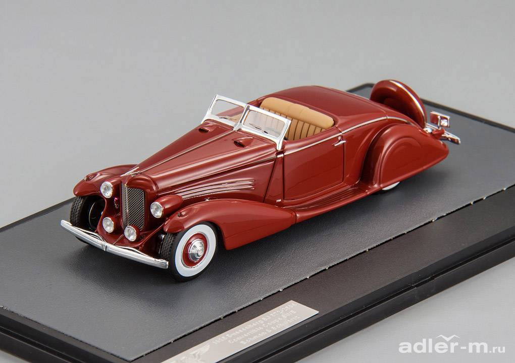 MATRIX 1:43 Duesenberg SJ 572-2596 Convertible Coupe SWB by Bohman & Schwartz 1935 (red) MX40406-021