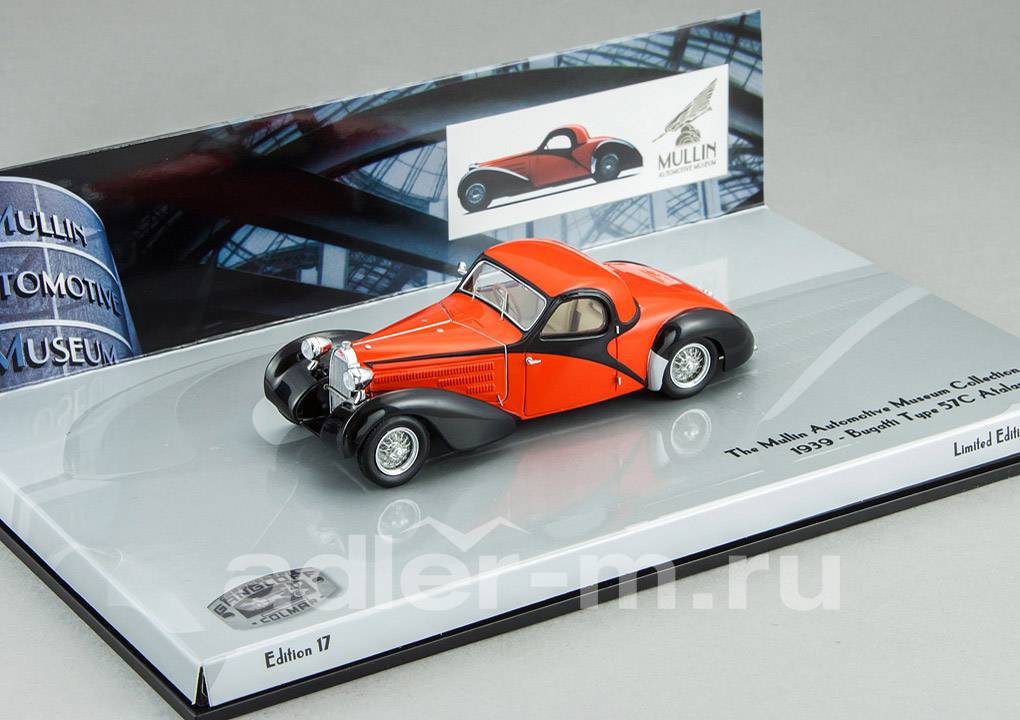MINICHAMPS 1:43 Bugatti Type 57C Atalante 1939 (red / black) 437110220