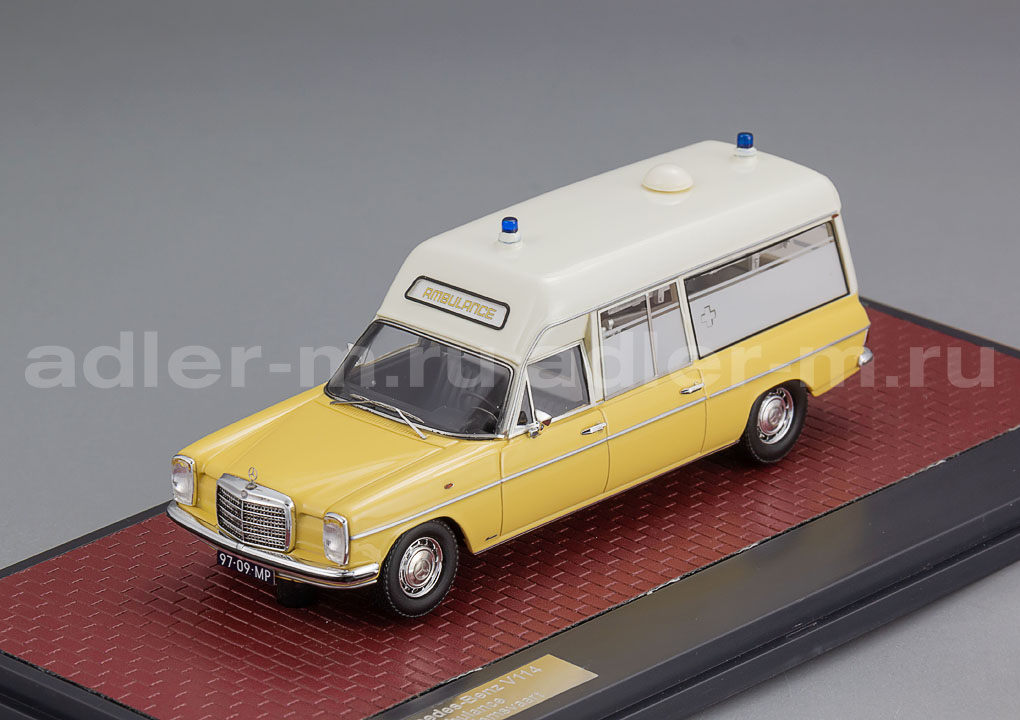 MATRIX 1:43 Mercedes-Benz V114 Visser Ambulance "Westerbaan Dedemsvaart" (1969-1973) MX41302-282