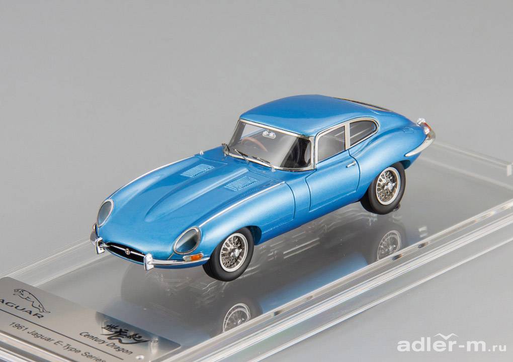 CENTURY DRAGON 1:43 Jaguar E-Type Series 1 Coupe 1961 (silver blue) CDJG-1004F