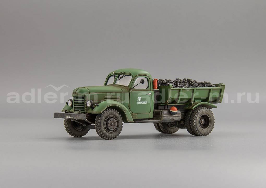 САРЛАБ 1:43 Московский автомобиль MMЗ-585 самосвал с углём в кузове (со следами эксплуатации) SL-75БS1-2