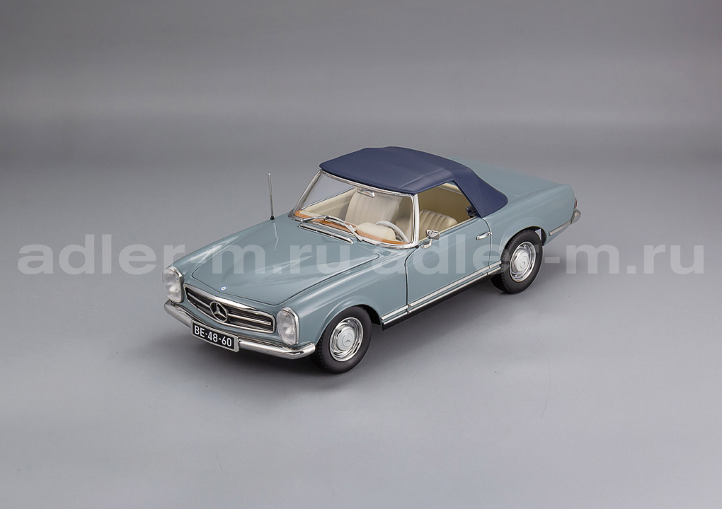 NOREV 1:18 Mercedes-Benz 230SL "Pagoda" Cabriolet (W113) 1963 (из к/ф "Достучаться до небес" 1997) (blue) 183992