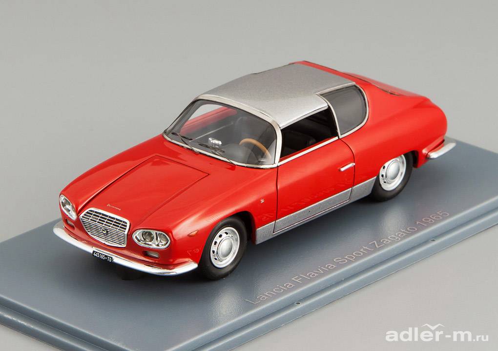 NEO 1:43 Lancia Flavia Sport Zagato 1965 (red/ silver) NEO45165