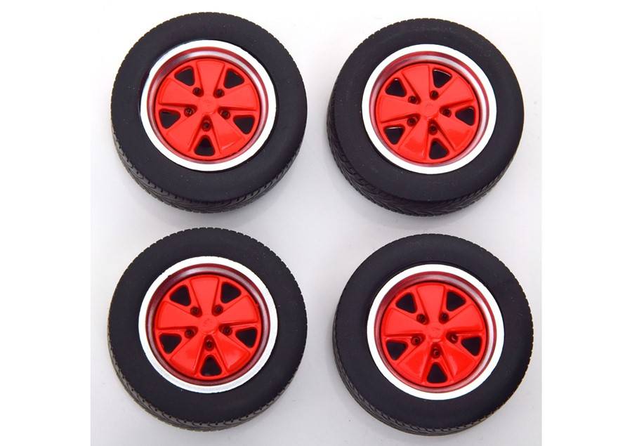 KK SCALE 1:18 Porsche rims and tyres set Clubsport (red) KKDCACC023