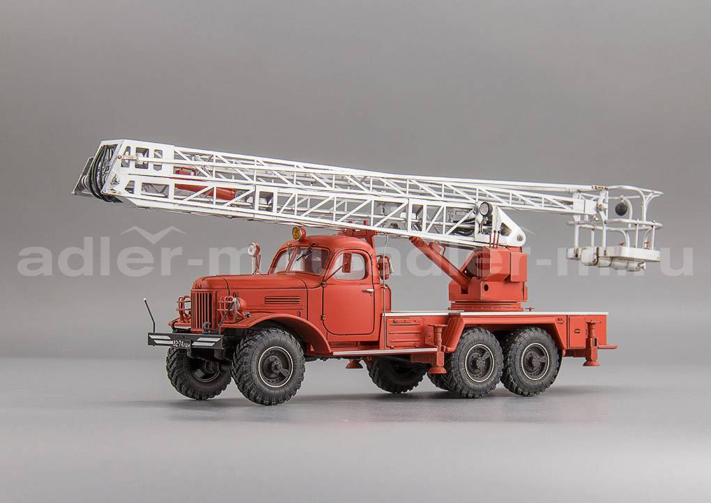 САРЛАБ 1:43 Пожарный коленчатый подъёмник АПГ-17(157К) ПК (красный, со следами экспл.) SL-201-2