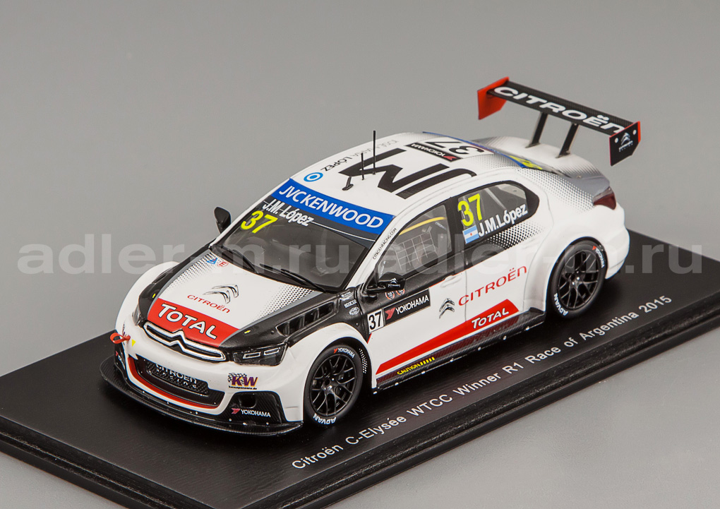 SPARK 1:43 Citroen C-Elysee WTCC #37 Winner R1 Race of Argentina 2015 José María López S4524