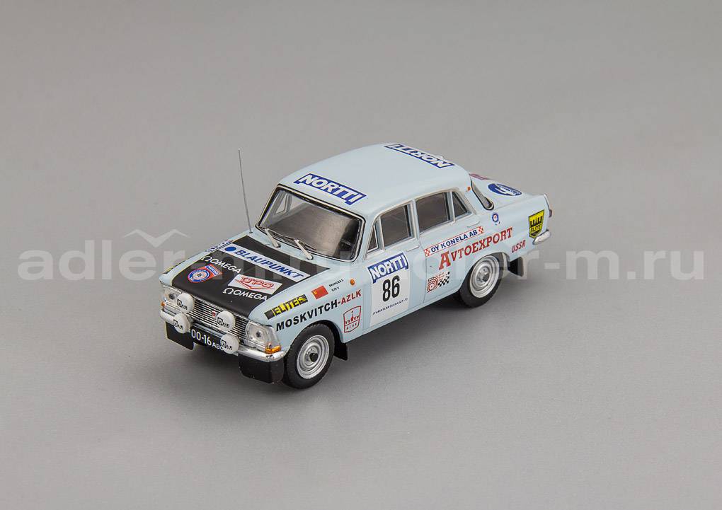 IXO 1:43 Ижевский автомобиль 412 #86 "Avtoexport" Брундза/Ильин 27 место Ралли 1000 озер 1973 RAC355
