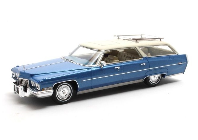 MATRIX 1:43 Cadillac DeVille Wagon (1972) (blue met./cream) MX20301-483