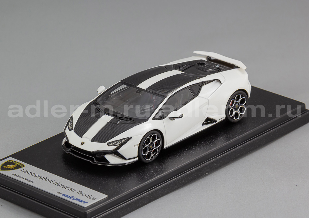 LOOKSMART 1:43 Lamborghini Huracan Tecnica (Bianco Asopo with Black Livery) LS536E