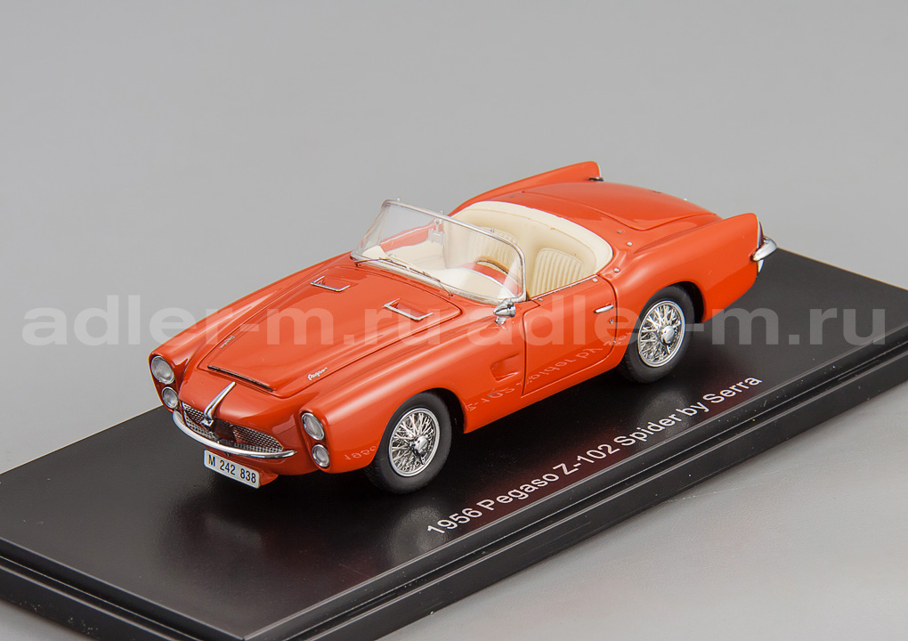 ESVAL MODELS 1:43 Pegaso Z-102 Spider Serra (Barcelona) 1956 open roof (red) EMEU43005A