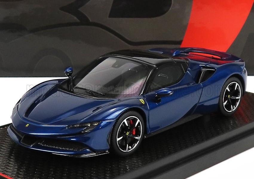 BBR MODELS 1:43 Ferrari SF90 Stradale Hybrid Spider 1000hp - 2020 (closed roof) (blue) BBRC249B