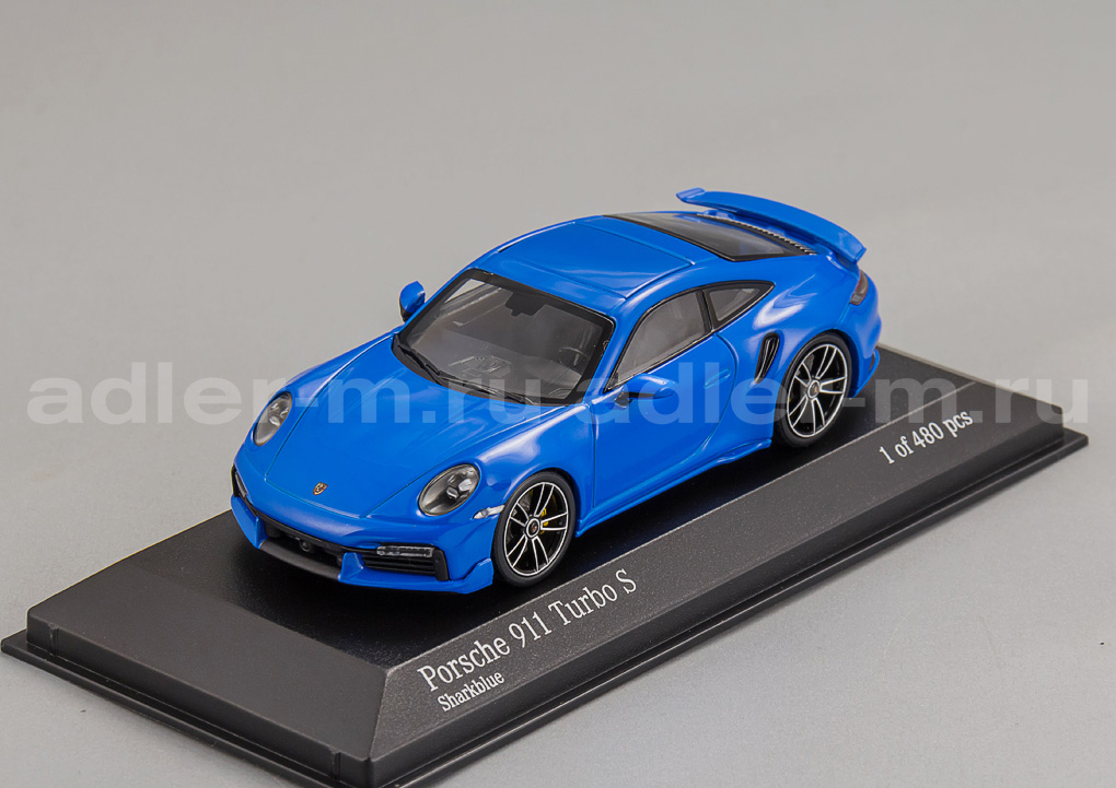 MINICHAMPS 1:43 Porsche 911 (992) Turbo S Coupe Sport Design - 2021 (blue) 410060072