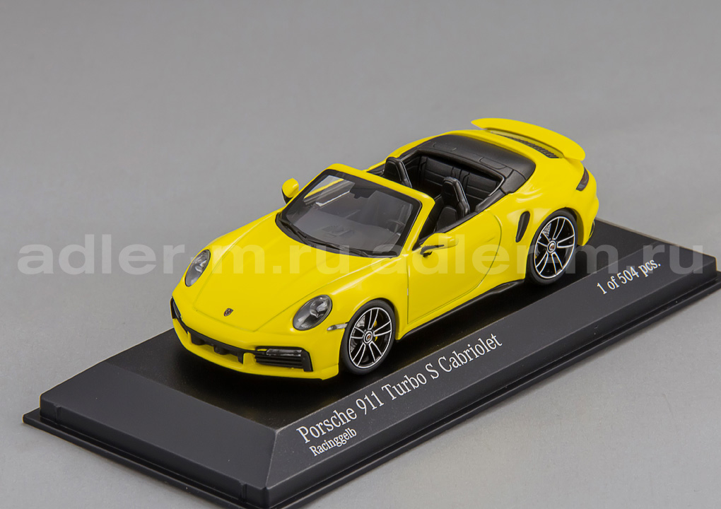 MINICHAMPS 1:43 Porsche 911 (992) Turbo S Cabriolet - 2019 (yellow) 410069484
