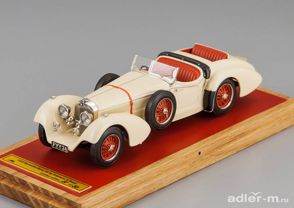 EMC (В. ПИВТОРАК) 1:43 Mercedes-Benz SS By Erdmann & Rossi, top down + extra seat (beige) EMC-SSER03-BG