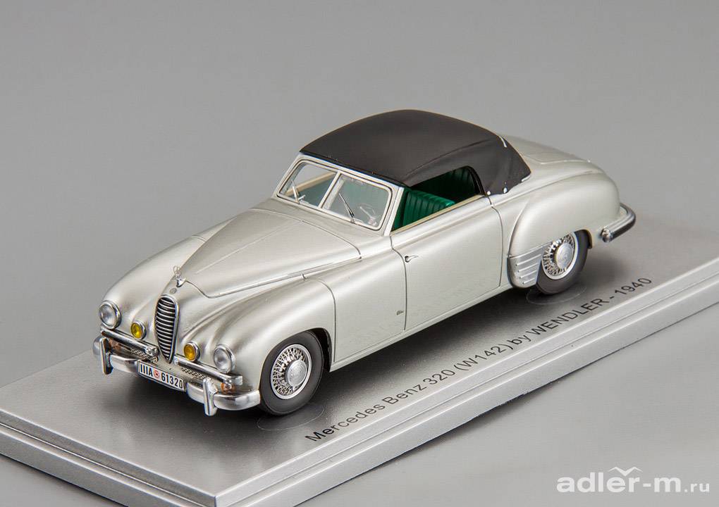 KESS SCALE MODELS 1:43 Mercedes-Benz 320 Wendler Cabriolet 1940 (closed) (silver) KE43037001