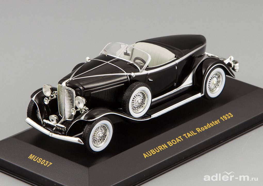 IXO 1:43 Auburn Boat Tail Roadster 1933 (black and silver) MUS037