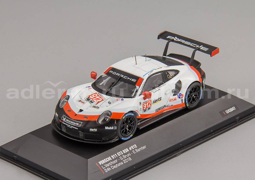 IXO 1:43 Porsche 911 (991) RSR #912 24h Daytona 2018 Bamber, Bruni, Vanthoor LE43047