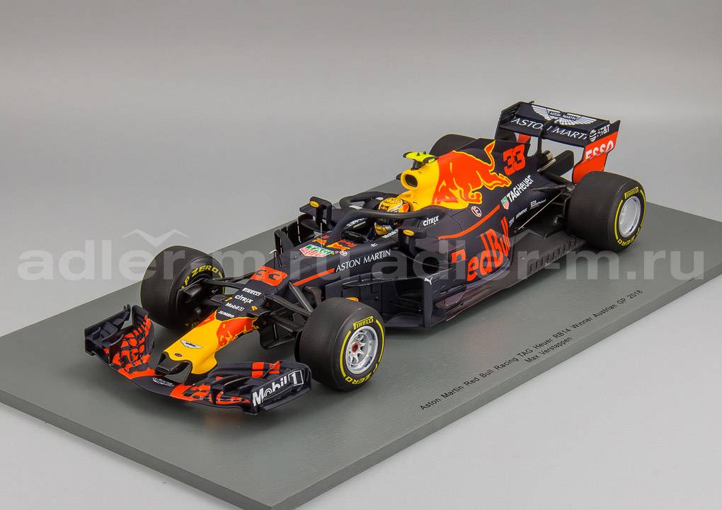 SPARK 1:18 Red Bull Racing-TAG Heuer #33 Winner Austrian GP 2018 Max Verstappen 18S352
