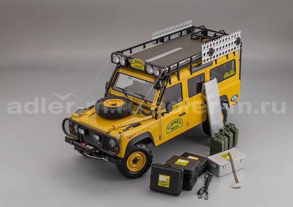 ALMOSTREAL 1:18 Land Rover Defender 110 "Rallye Camel Trophy Saba Malaysia 1993" (yellow) ALM810310