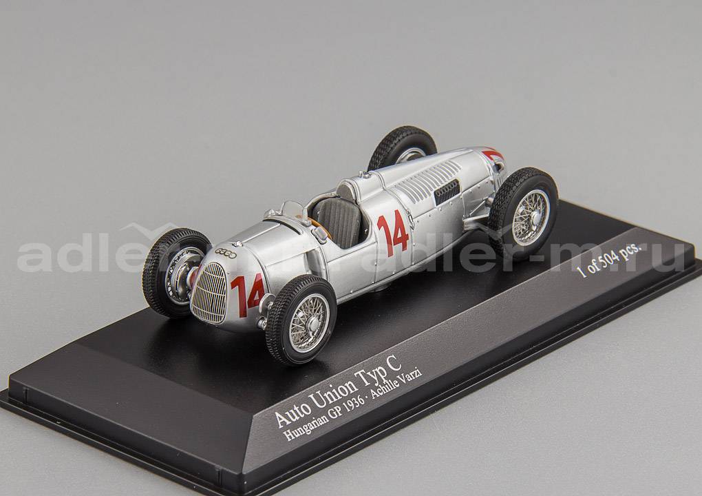 MINICHAMPS 1:43 Auto Union Typ C Hungarian GP 1936, Achille Varzi 400360014