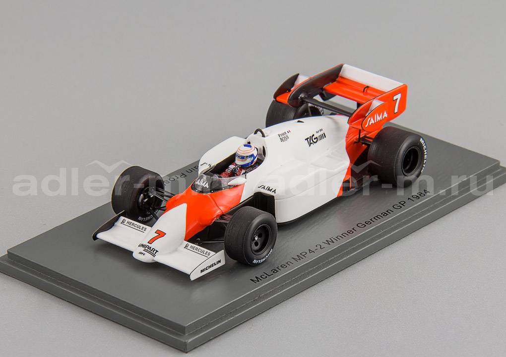 SPARK 1:43 McLaren MP4-2 #7 Winner German GP 1984 Alain Prost S5396