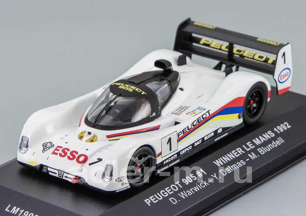 IXO 1:43 Peugeot 905 #1 Winner LM 1992 D.Warwick - Y.Dalmas - M.Blundell LM1992