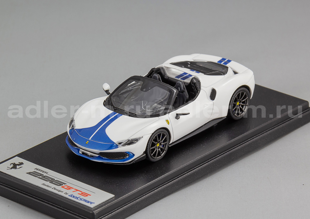 LOOKSMART 1:43 Ferrari 296 GTS (Bianco Cervino with Assetto Fiorano/Blu Corsa Live) LS538D