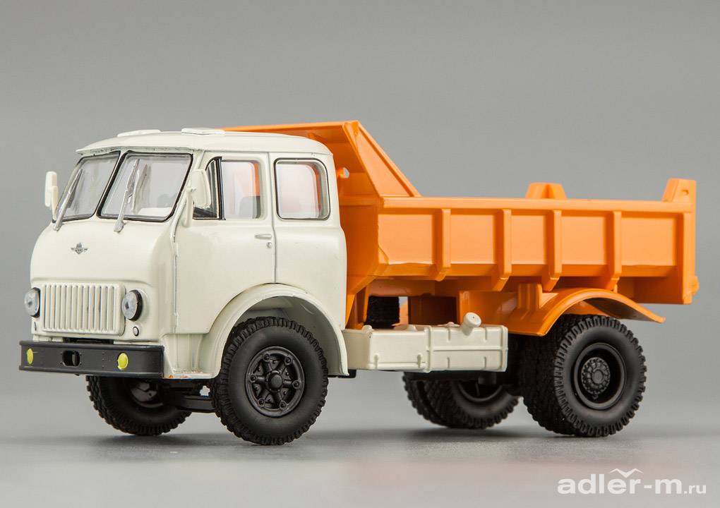 НАШ АВТОПРОМ 1:43 МАЗ 503Б самосвал (белый с оранжевым) H756b