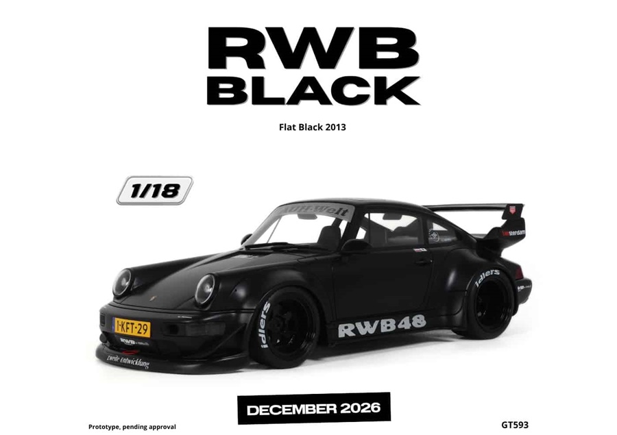 GT SPIRIT 1:18 Porsche RWB Black Flat - 2013 (black) GT593