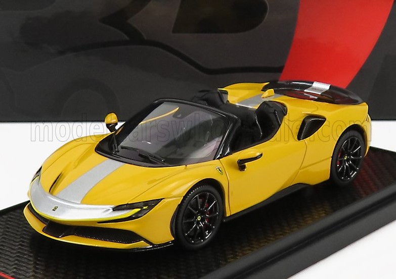 BBR MODELS 1:43 Ferrari SF90 Stradale Hybrid Spider 1000hp Pack Fiorano - 2020 (open roof) (yellow) BBRC256E