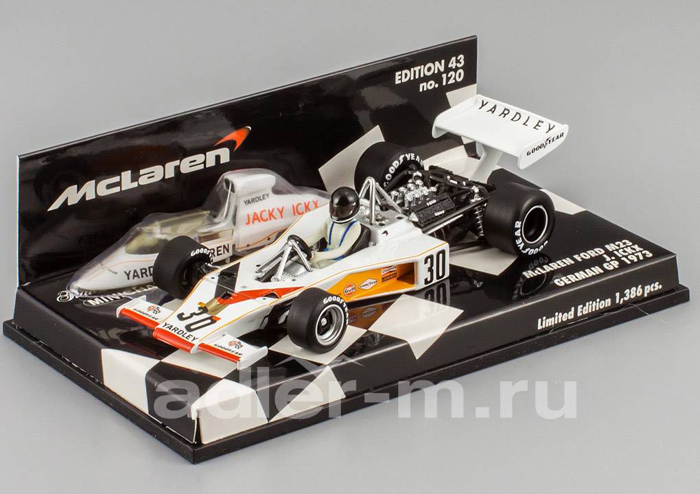 MINICHAMPS 1:43 McLaren Ford M23 "Yardley" German GP 1973 J.Ickx 530734331