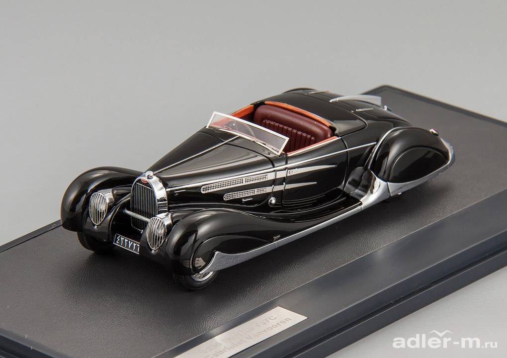 MATRIX 1:43 Bugatti Type 57C Cabriolet by VanVooren, Shah of Iran 1939 (black) MX50205-031