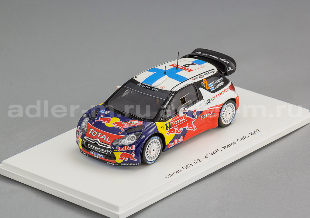 SPARK 1:43 Citroen DS3 WRC #2 4th Monte Carlo 2012 Hirvonen - Lehtinen S3327