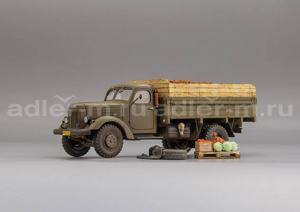 САРЛАБ 1:43 Московский автомобиль 164А с морковью и паллетой, эксклюзивная серия "Урожай" (со следами экспл SL-74S6-1