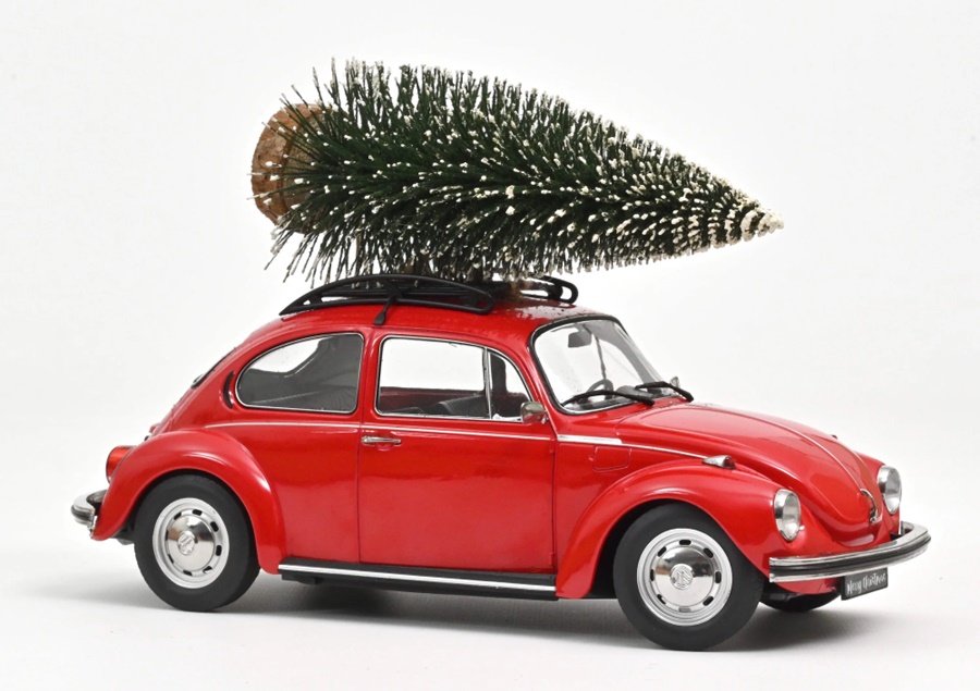 NOREV 1:18 Volkswagen Beetle 1303 "Christmas Edition" (Ёлка на крыше) - 1973 (Red Christmas) 188678