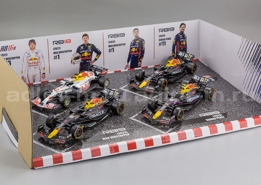 BBURAGO 1:43 Red Bull Set F1 - 4 models RB19 Team Oracle Red Bull Racing BU38092-PACK