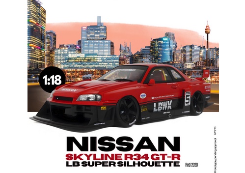 GT SPIRIT 1:18 Nissan Skyline R34 GT-R LB Super Silhouette - 2020 (red) GT570