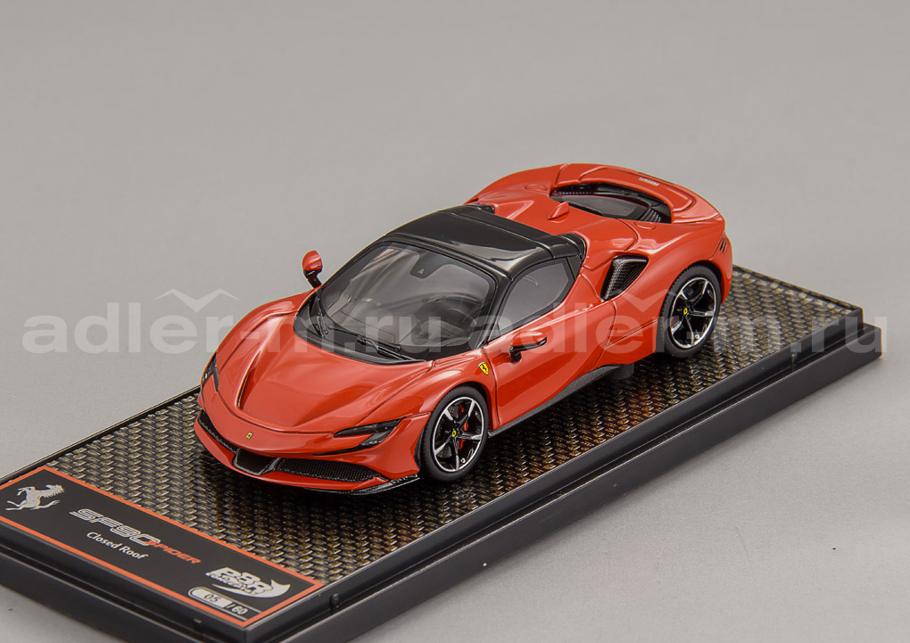 BBR MODELS 1:43 Ferrari SF90 Stradale Hybrid Spider 1000hp - 2020 (closed roof) (red) BBRC249C