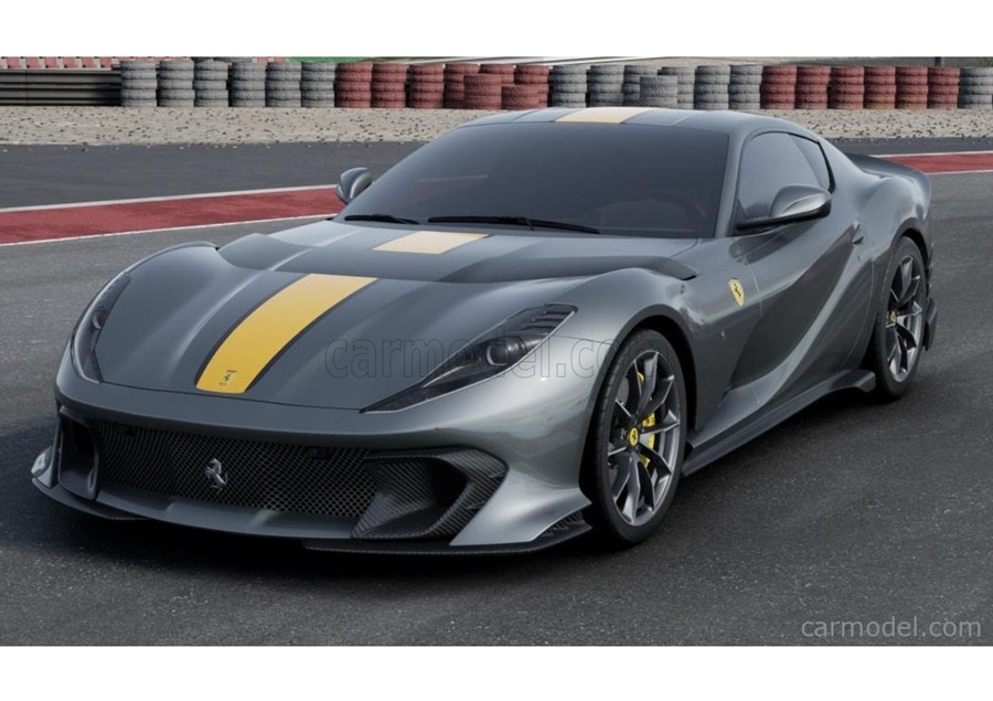 BBURAGO 1:18 Ferrari 812 Competizione - 2021 (grigio coburn yellow) BU18-01647