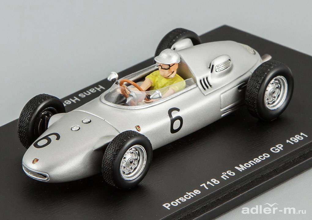SPARK 1:43 Porsche 718 #6 Monaco GP 1961 Hans Herrmann S1867