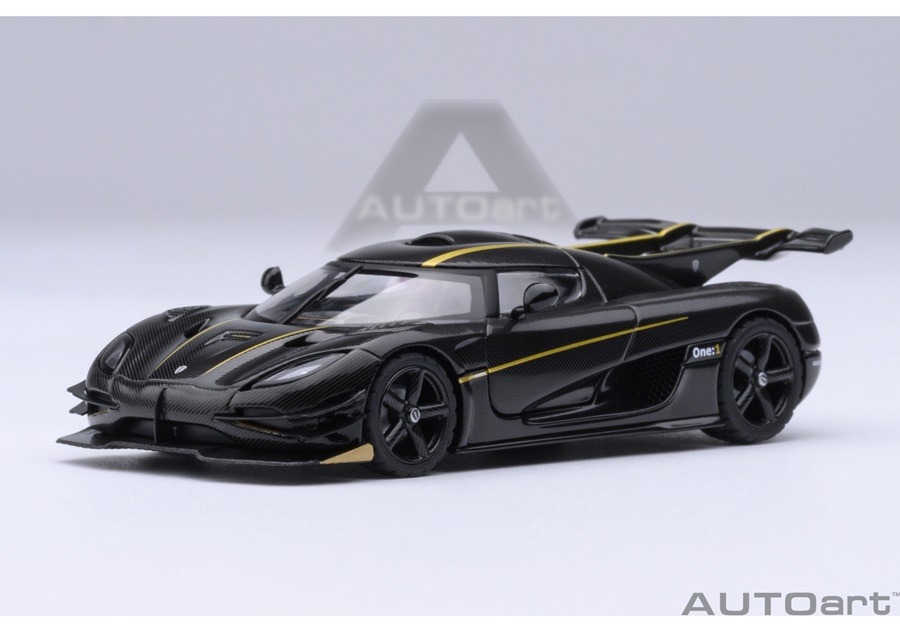 AUTOART 1:64 Koenigsegg One:1 (clear carbon fiber/gold stripes) 20043