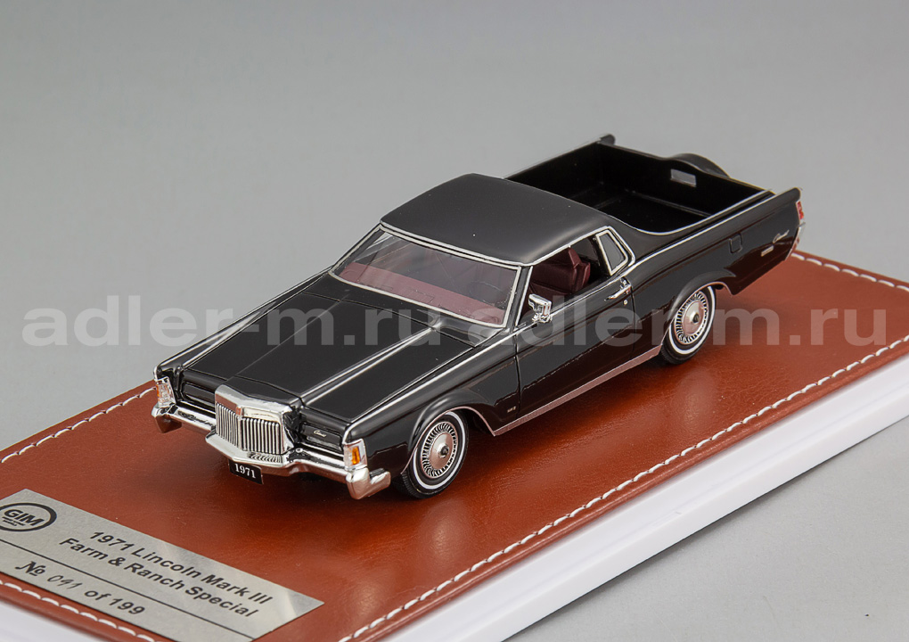 GIM (GLM) 1:43 Lincoln Continental Mark III Convertible "Farm and Ranch special" - 1972 (black) GIM012B