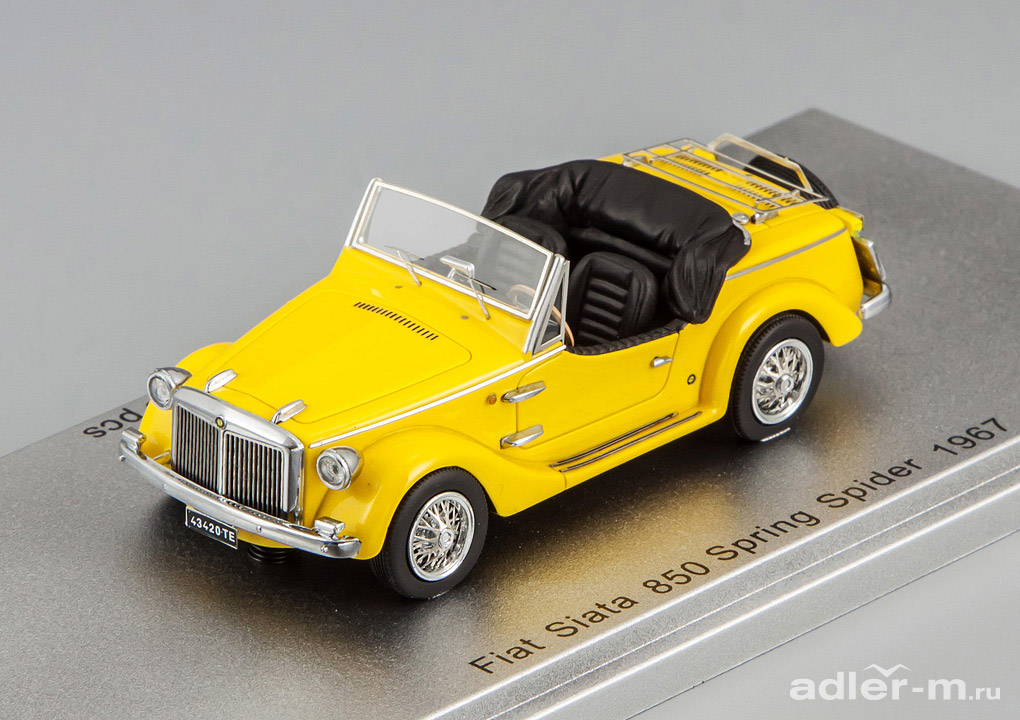 KESS SCALE MODELS 1:43 Fiat 850 Siata Spring Spider 1967 (yellow) KE43010020