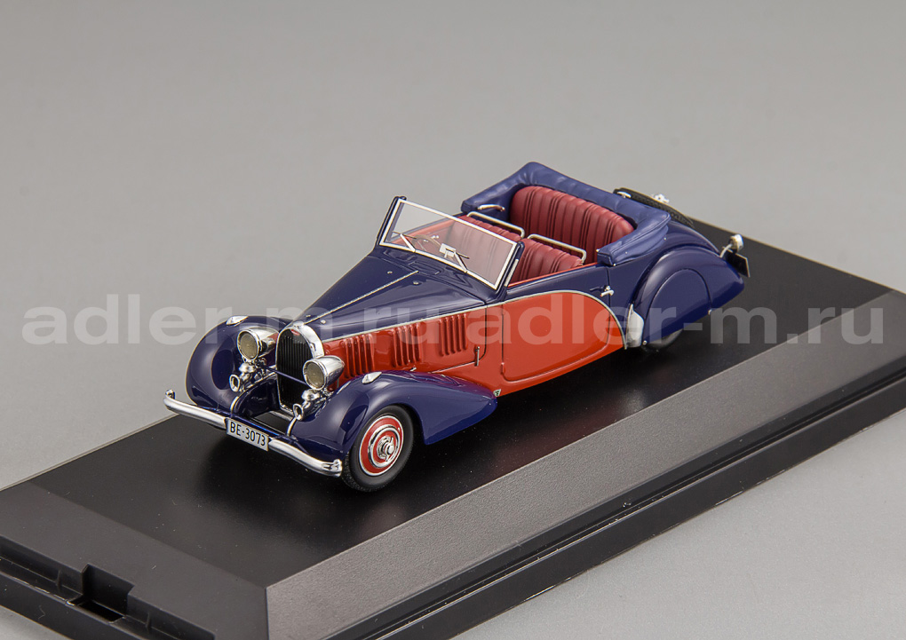 NICKEL 1:43 Bugatti T57 Stelvio Cabriolet by Graber (red / blue) Nic001
