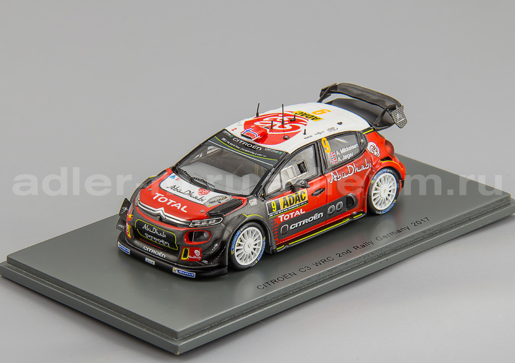 SPARK 1:43 Citroen C3 WRC Citroën Total Abu Dhabi WRT #7 2nd Rally Germany 2017 A. Mikkelsen - A. Jäger S5176