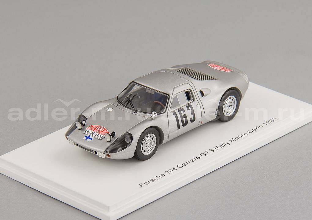 SPARK 1:43 Porsche 904 Carrera GTS #163 Rally Monte Carlo 1965 P. Toivonen - A. Järvi S0906