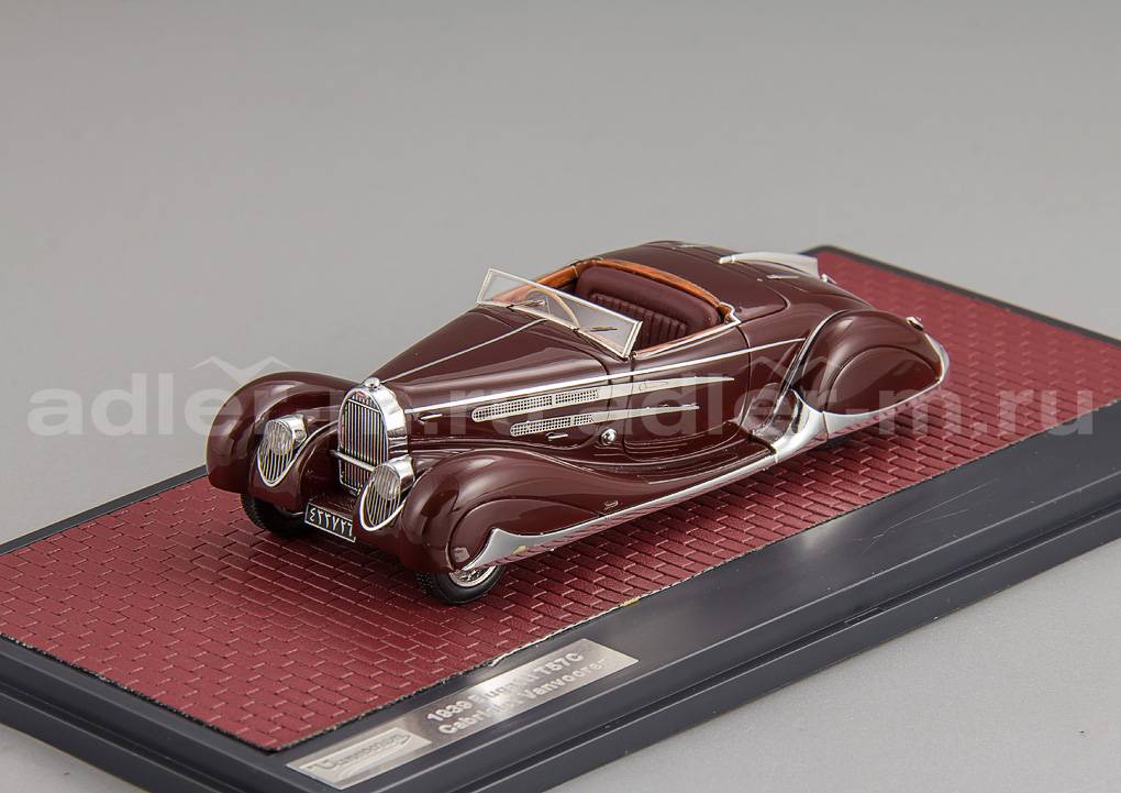 MATRIX 1:43 Bugatti Type 57C Cabriolet VanVooren Shah of Iran - 1939 (maroon) MX50205-033